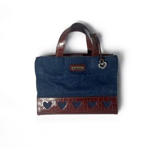 Brighton Blue and Brown Heart Bag
